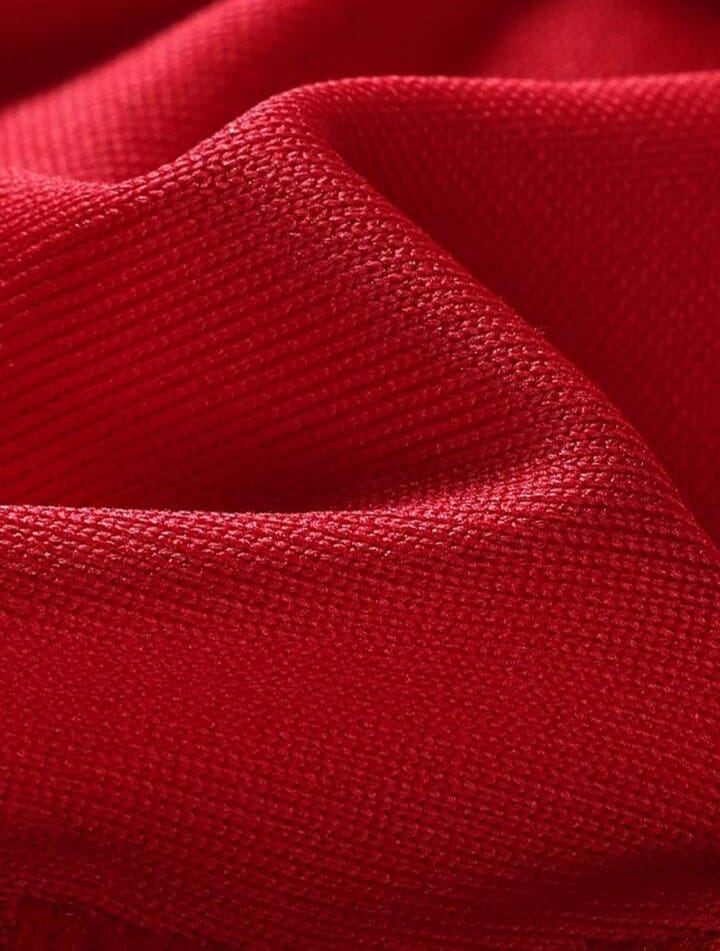 Red cage brief with contour pouch.